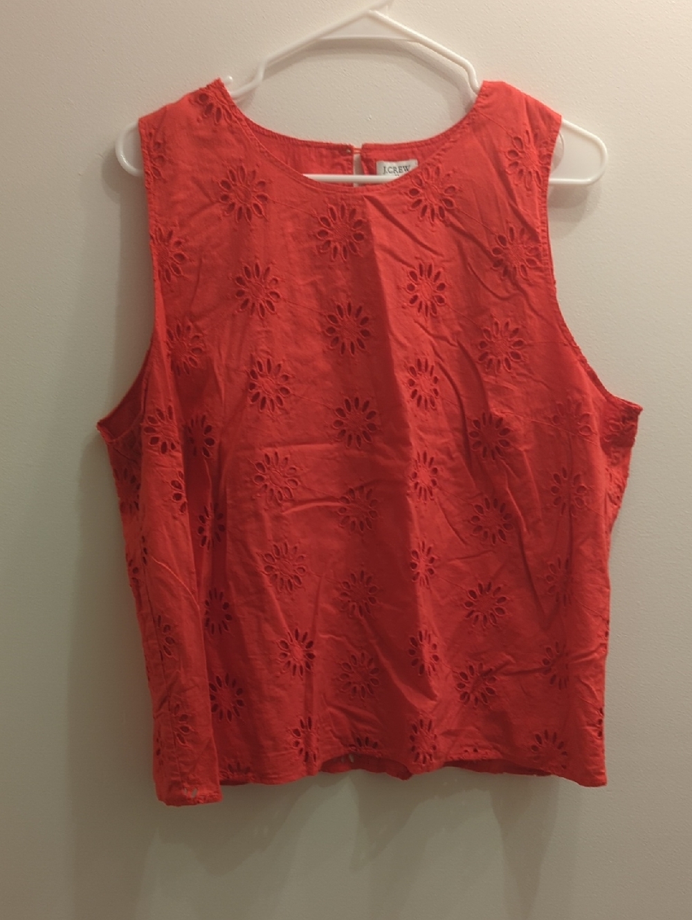J. Crew Hibiscus Eyelet Sleeveless Tank Top